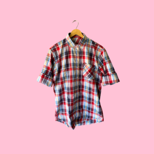 gents casual shirt red check