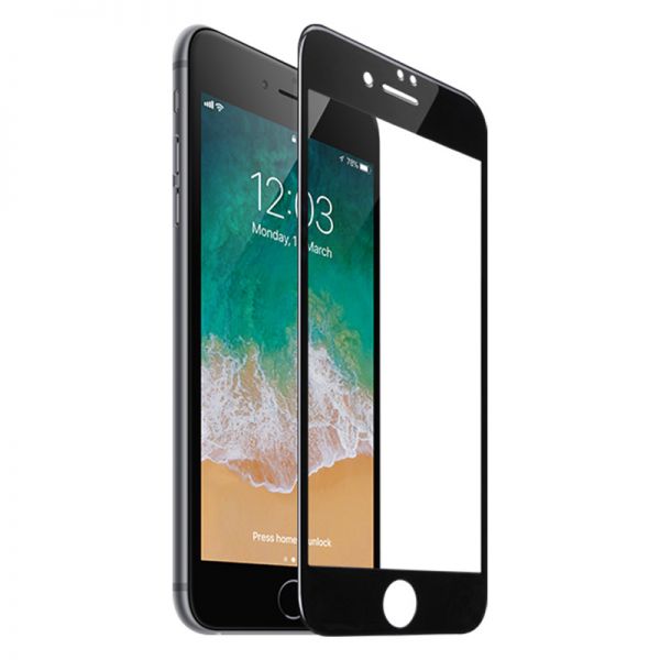iPhone 7 plus, 8 plus tempered glass black